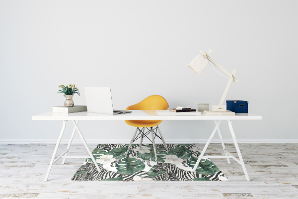 Chair mat floor panels protector Zebras in the leaves