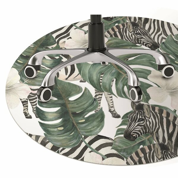 Chair mat floor panels protector Zebras in the leaves