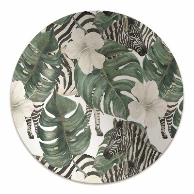 Chair mat floor panels protector Zebras in the leaves
