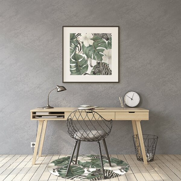 Chair mat floor panels protector Zebras in the leaves