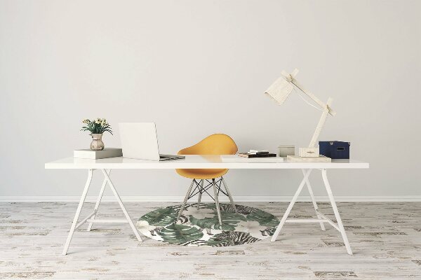 Chair mat floor panels protector Zebras in the leaves