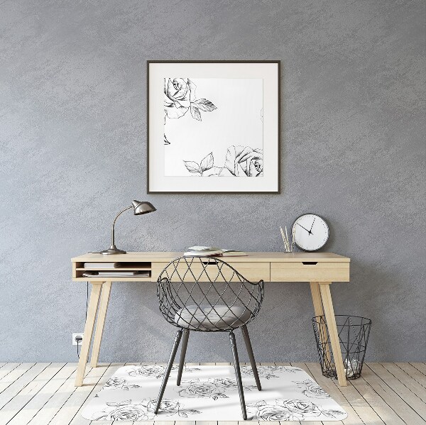 Office chair mat Roses
