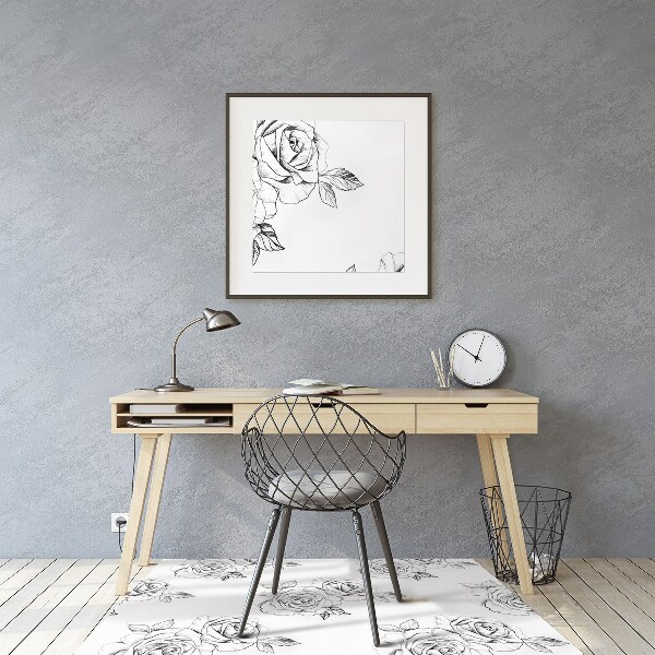Office chair mat Roses
