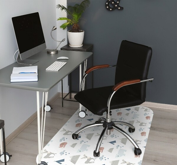 Office chair mat forest animals