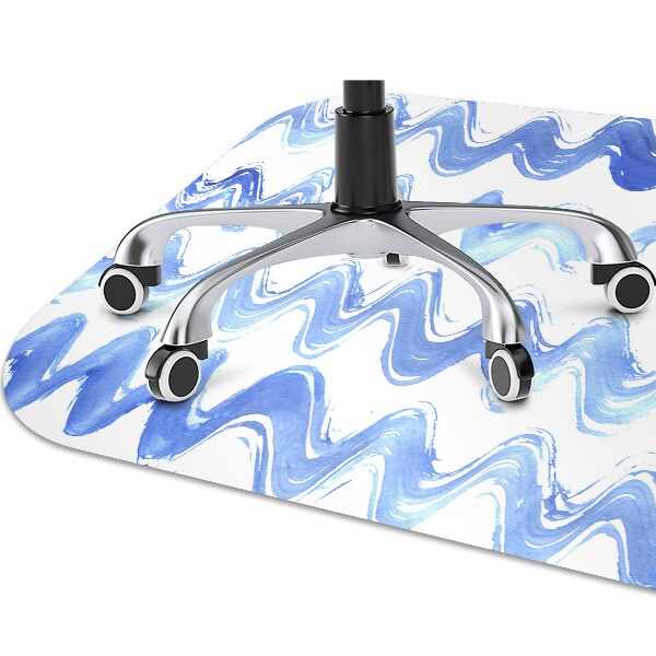 Desk chair mat waves watercolors