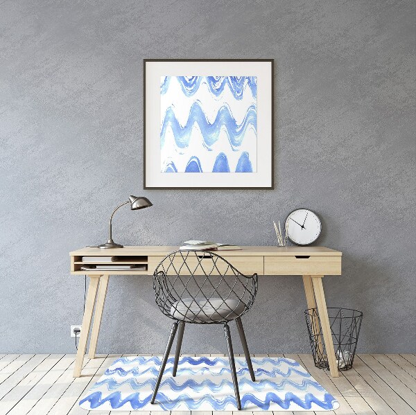 Desk chair mat waves watercolors
