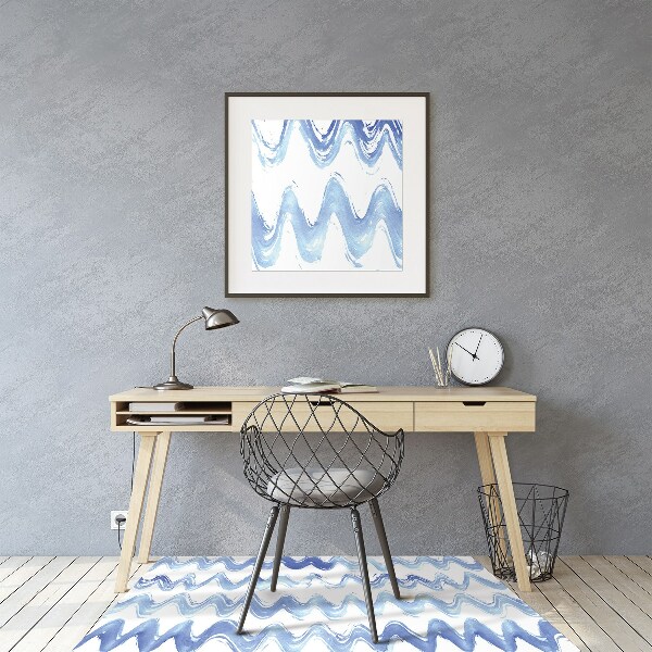 Desk chair mat waves watercolors