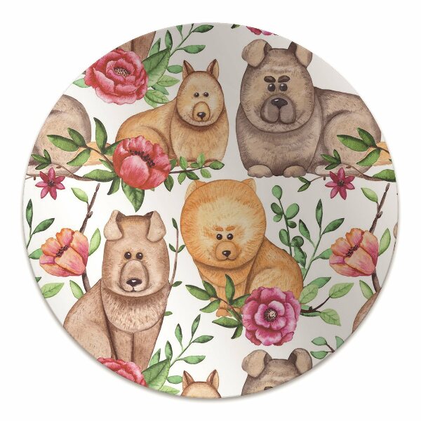 Desk chair mat Chow chow dogs