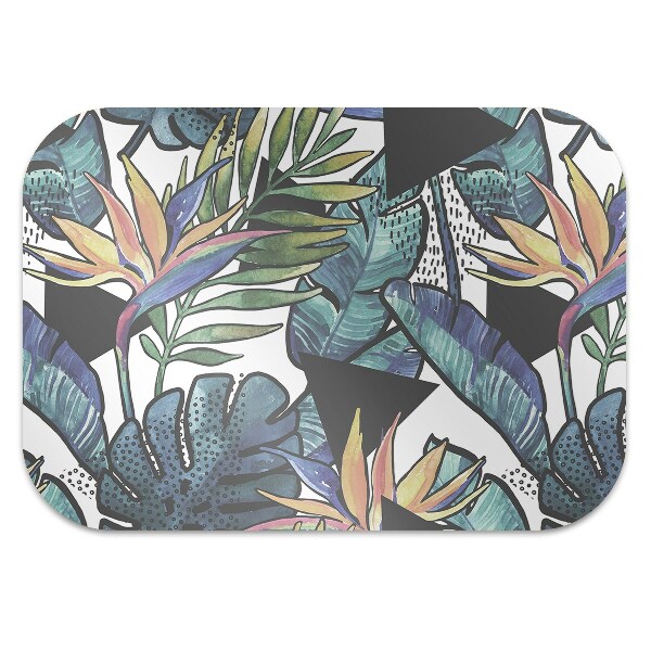 Office chair floor protector palm leaves