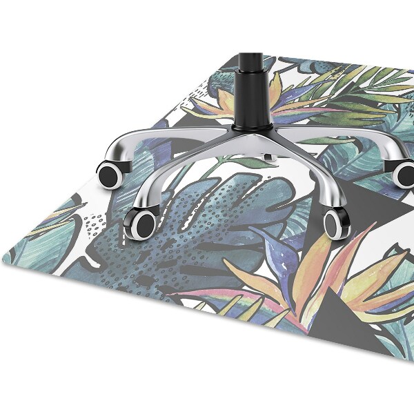 Office chair floor protector palm leaves