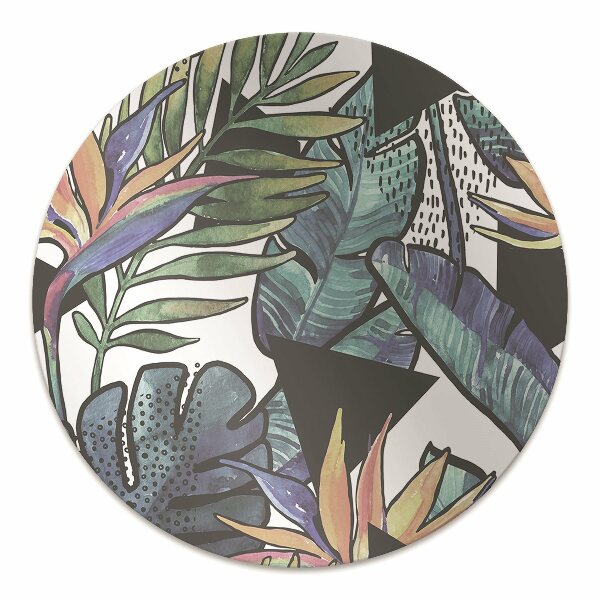 Office chair floor protector palm leaves