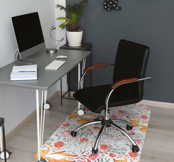 Computer chair mat Fox and rabbit