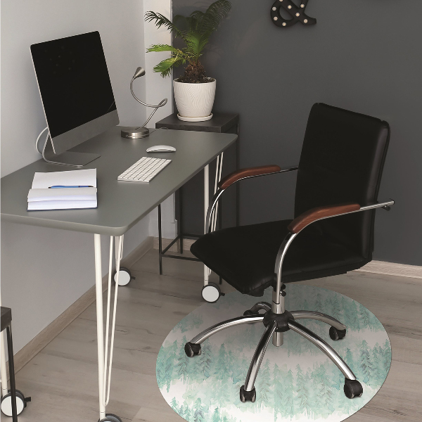 Computer chair mat painted forest