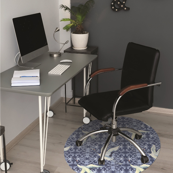 Chair mat floor panels protector Chinese cranes