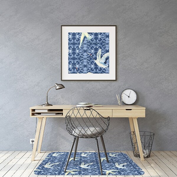 Chair mat floor panels protector Chinese cranes