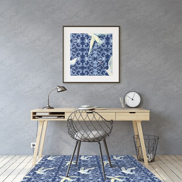 Chair mat floor panels protector Chinese cranes