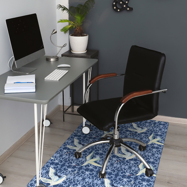 Chair mat floor panels protector Chinese cranes