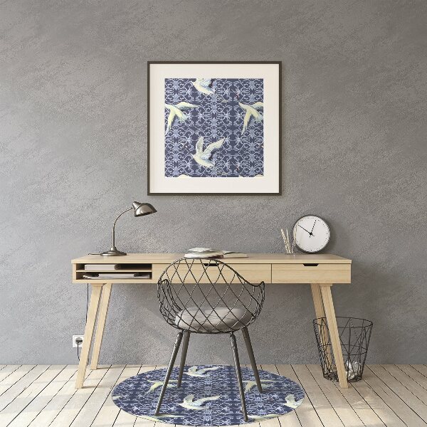 Chair mat floor panels protector Chinese cranes