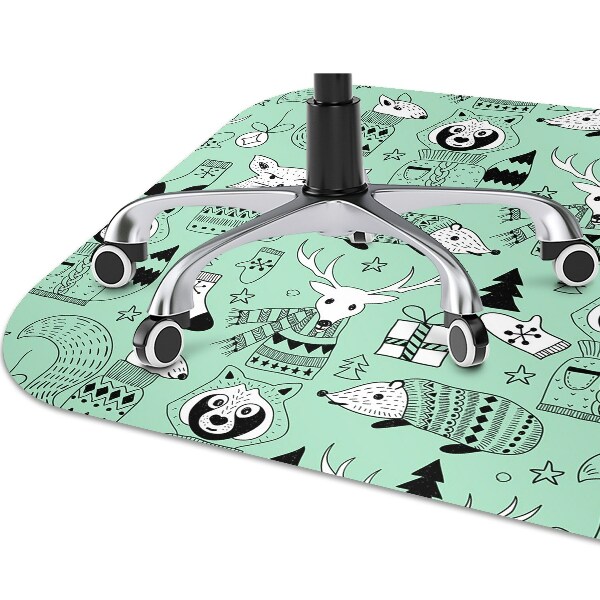 Office chair mat Scandinavian zoo