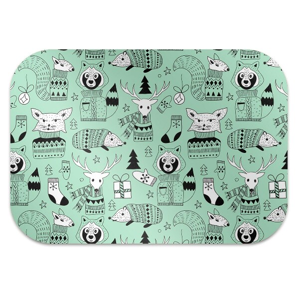 Office chair mat Scandinavian zoo