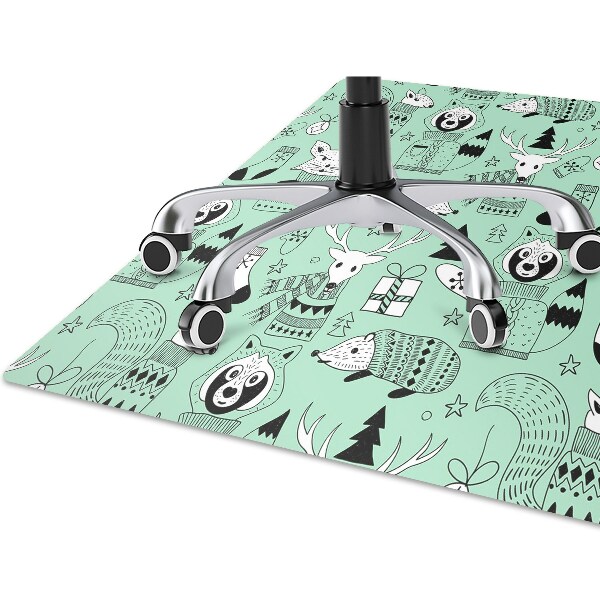 Office chair mat Scandinavian zoo