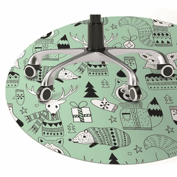 Office chair mat Scandinavian zoo