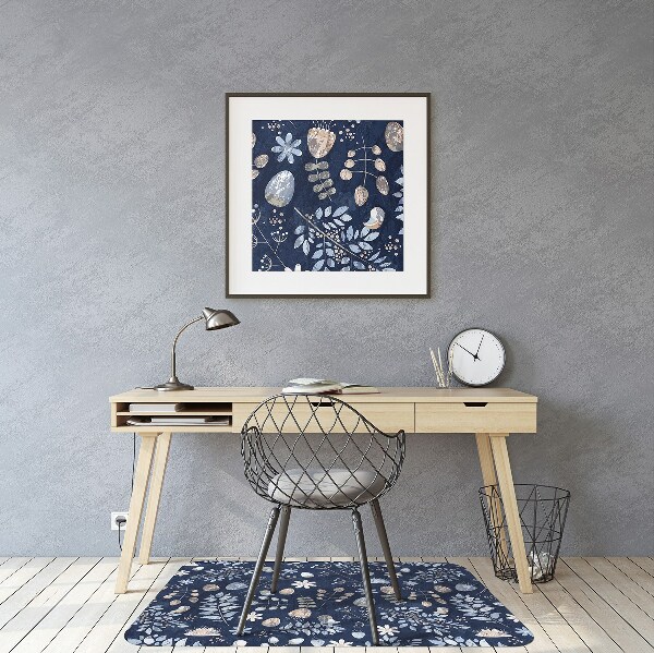 Computer chair mat Nordic leaves