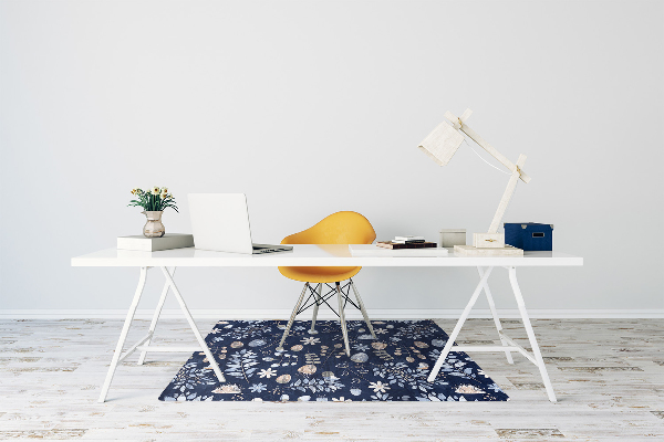 Computer chair mat Nordic leaves
