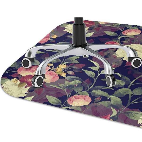 Office chair floor protector Vintage flowers