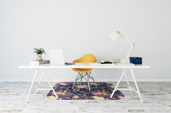 Office chair floor protector Vintage flowers