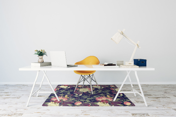 Office chair floor protector Vintage flowers