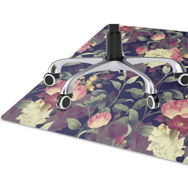 Office chair floor protector Vintage flowers