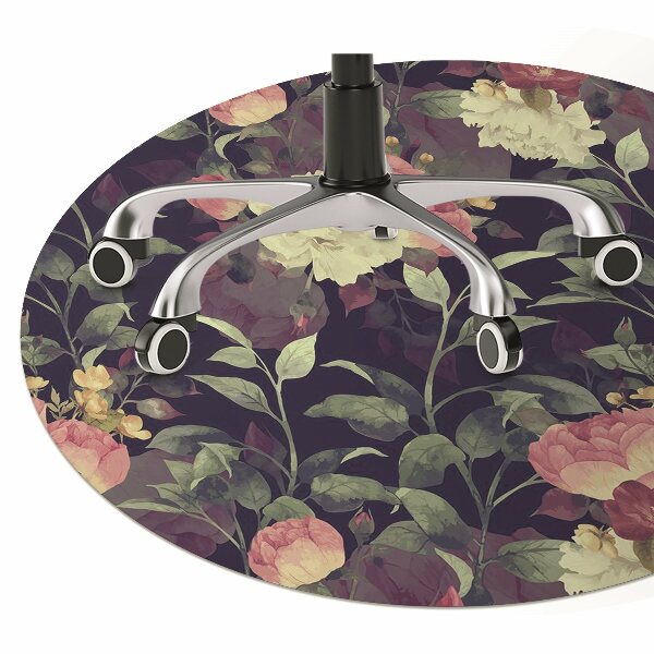 Office chair floor protector Vintage flowers