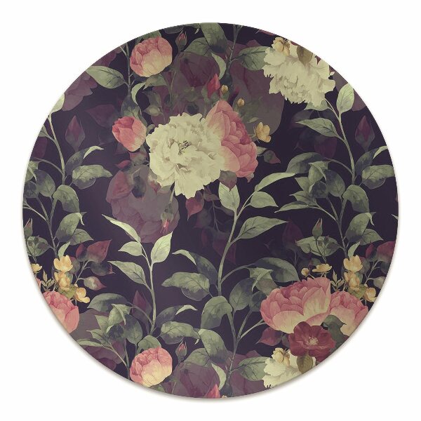 Office chair floor protector Vintage flowers