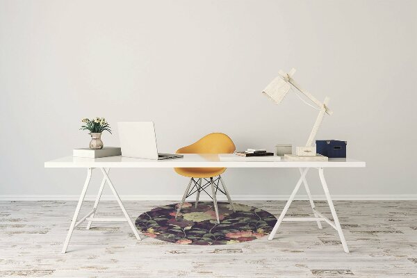 Office chair floor protector Vintage flowers