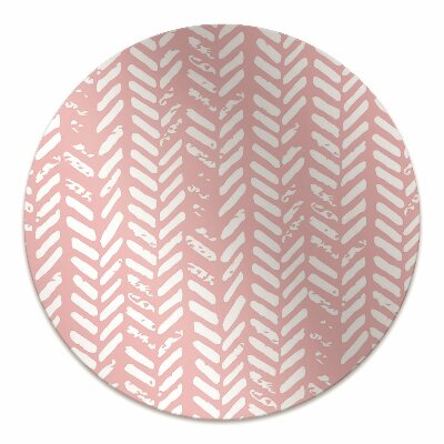 Office chair floor protector pink herringbone