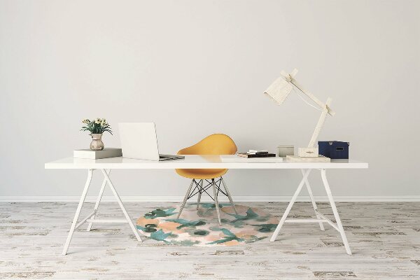 Office chair floor protector watercolor birds