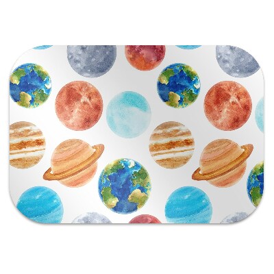 Chair mat floor panels protector colored planet