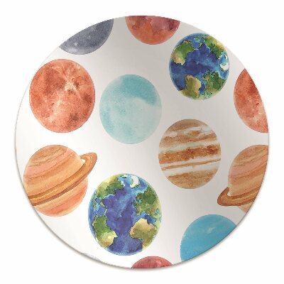 Chair mat floor panels protector colored planet