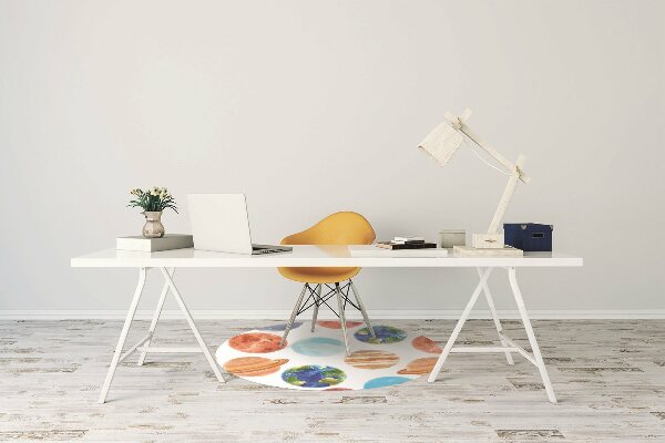 Chair mat floor panels protector colored planet