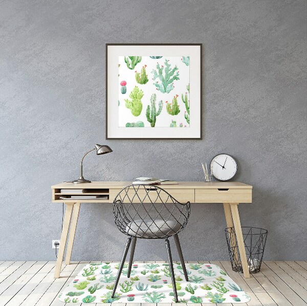 Computer chair mat small Cacti