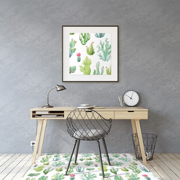Computer chair mat small Cacti