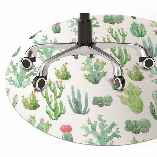 Computer chair mat small Cacti