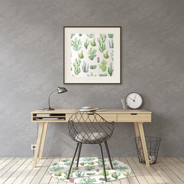 Computer chair mat small Cacti