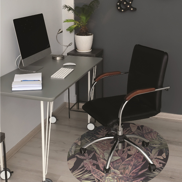 Chair mat floor panels protector Hummingbird and butterflies