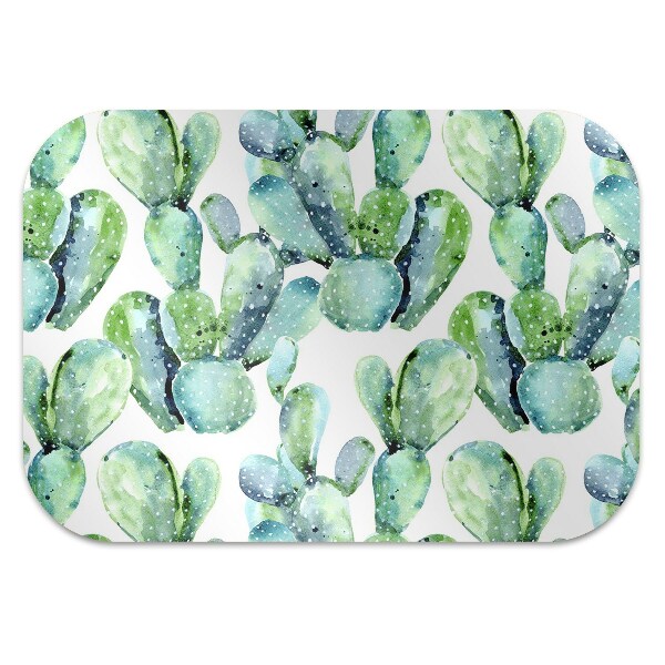 Office chair mat green cacti