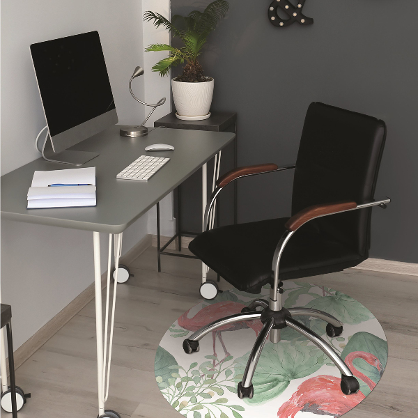 Chair mat exotic flamingos