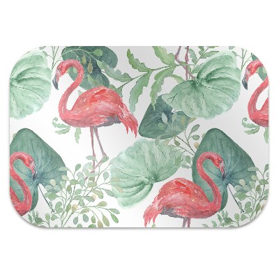 Chair mat exotic flamingos