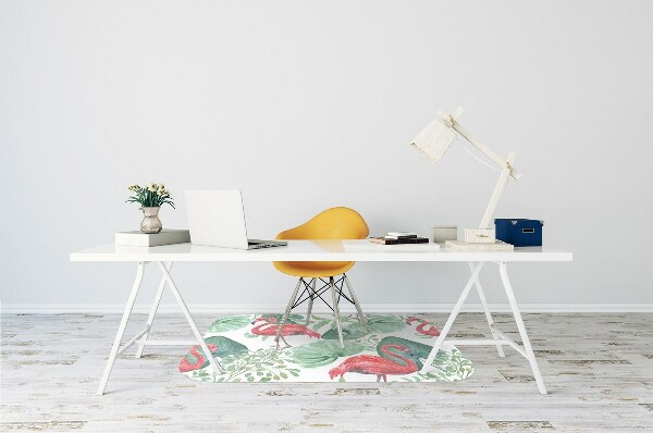 Chair mat exotic flamingos
