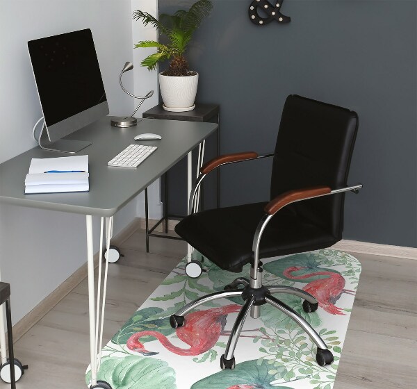 Chair mat exotic flamingos